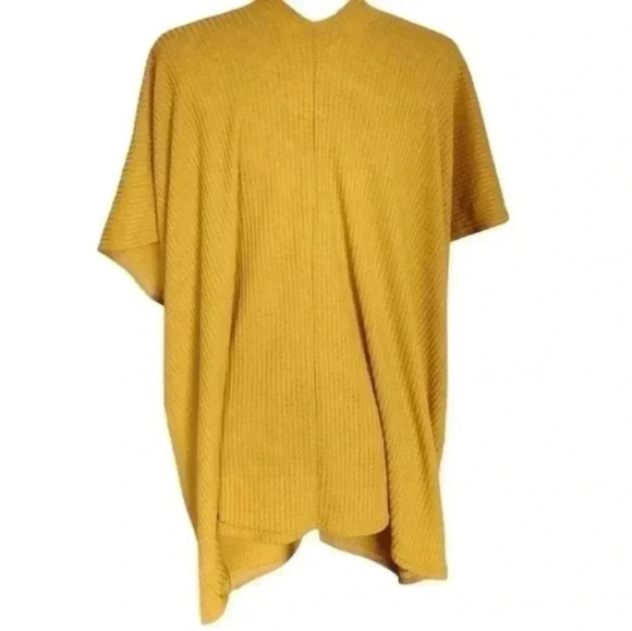 BUTTERCREAM Clothing Waffle Cardigan Mustard Yellow Open Front Women's size Med - Picture 4 of 9